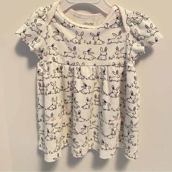 Little Me Baby Girls Bunny Dress Set With Bloomers & Cardigan Size 9 Months - Picture 3 of 9